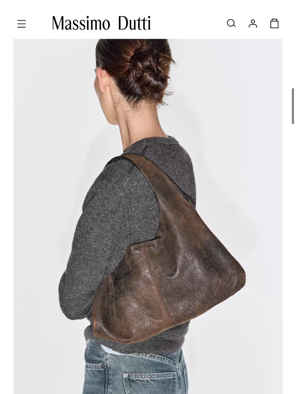 Massimo Dutti Nappa Leather Hobo Bag - Picture 2 of 6